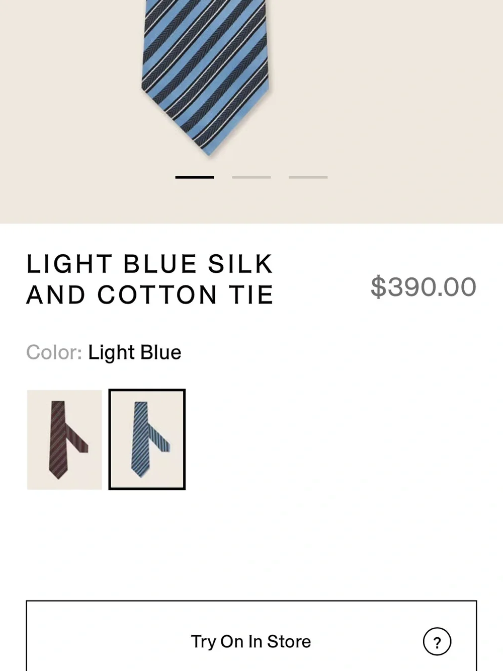 Ermenegildo Zegna retails $390